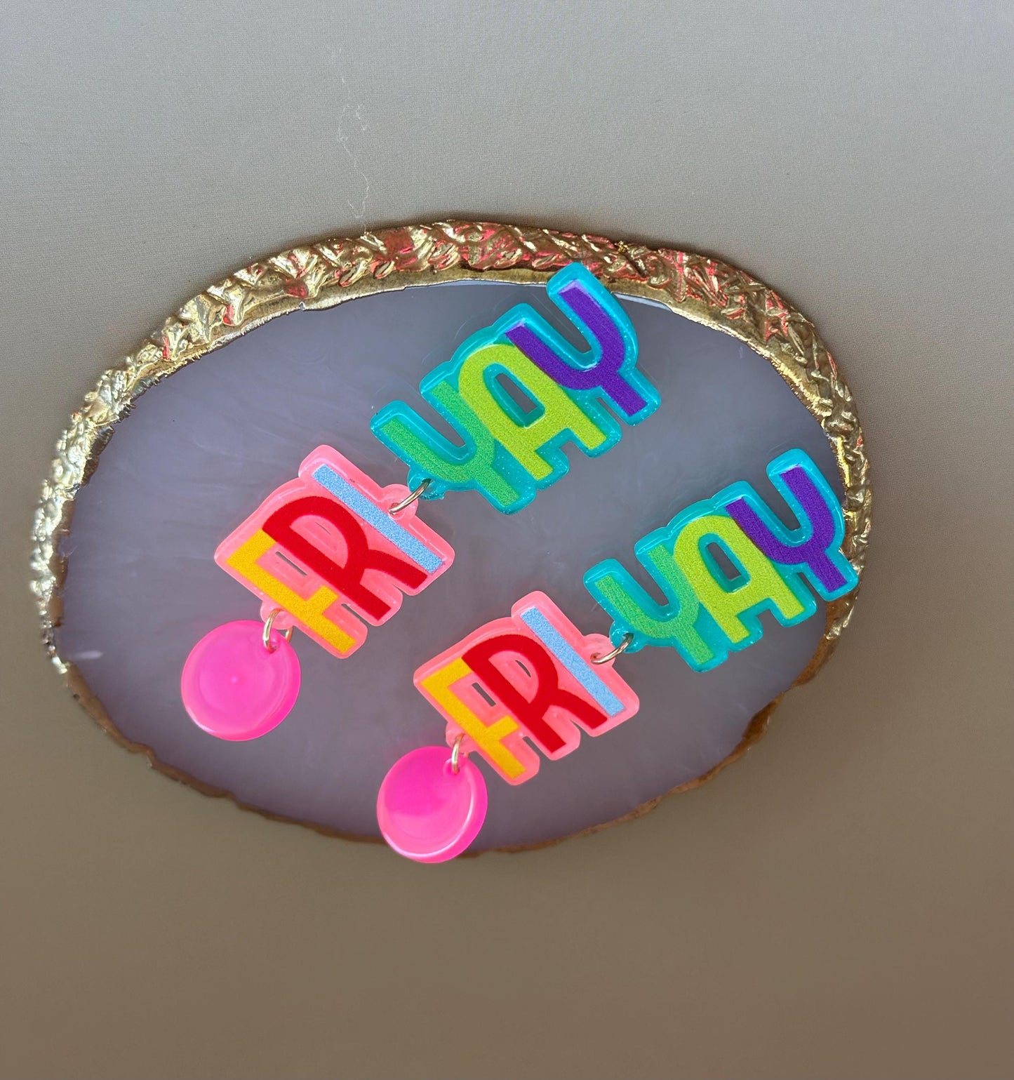 Friday Earrings Fri Yay Earrings Happy Friday Gift Fri-Yay Dangle Earrings for Teacher Friday Lover Friyay Jewelry for Teacher Earrings TGIF