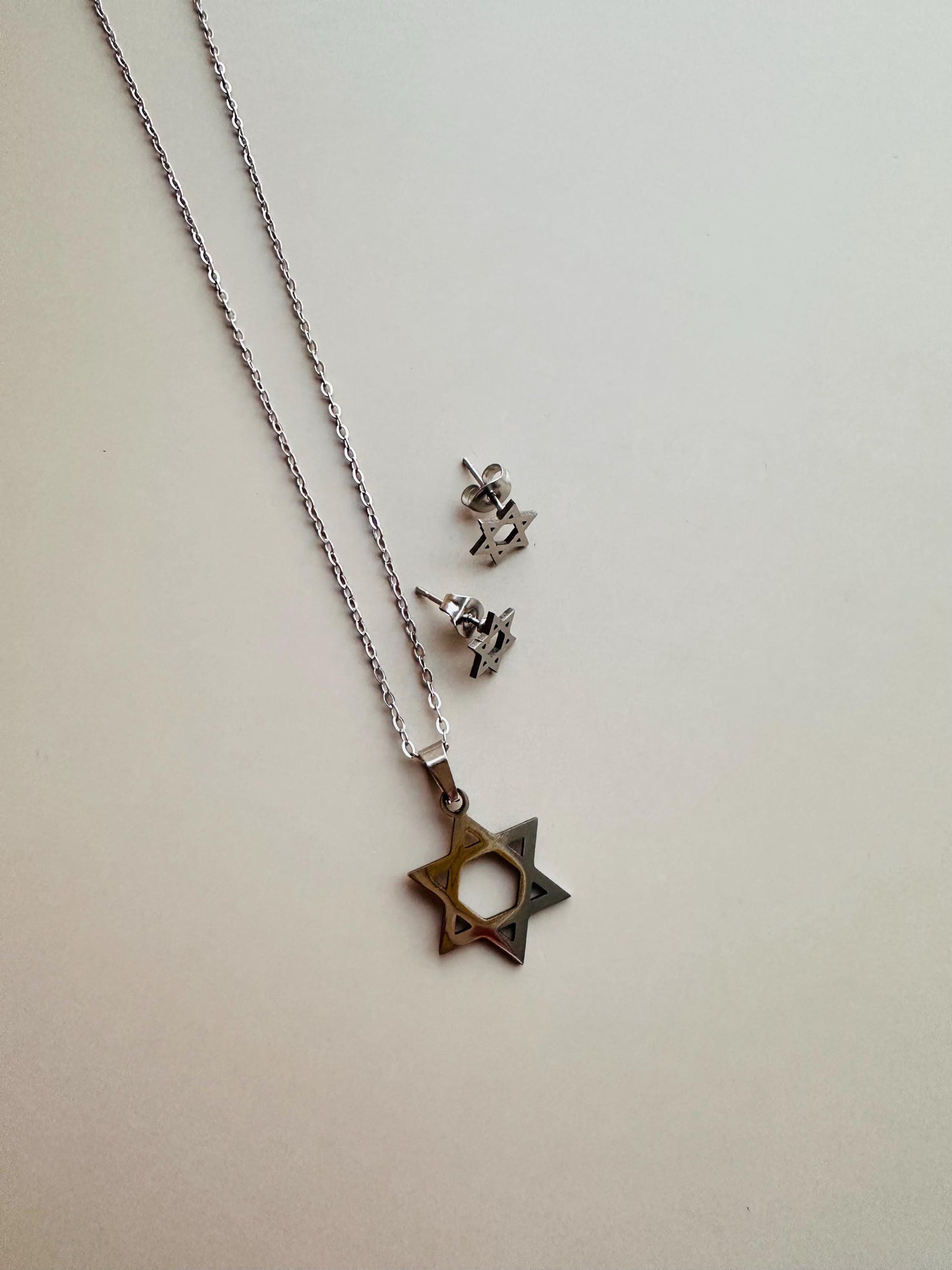 Star of David Set Star of David Pendant Star of David Earring Gift for Girlfriend Jewish Jewelry  Charm Religious Jewelry Star Necklace Gift