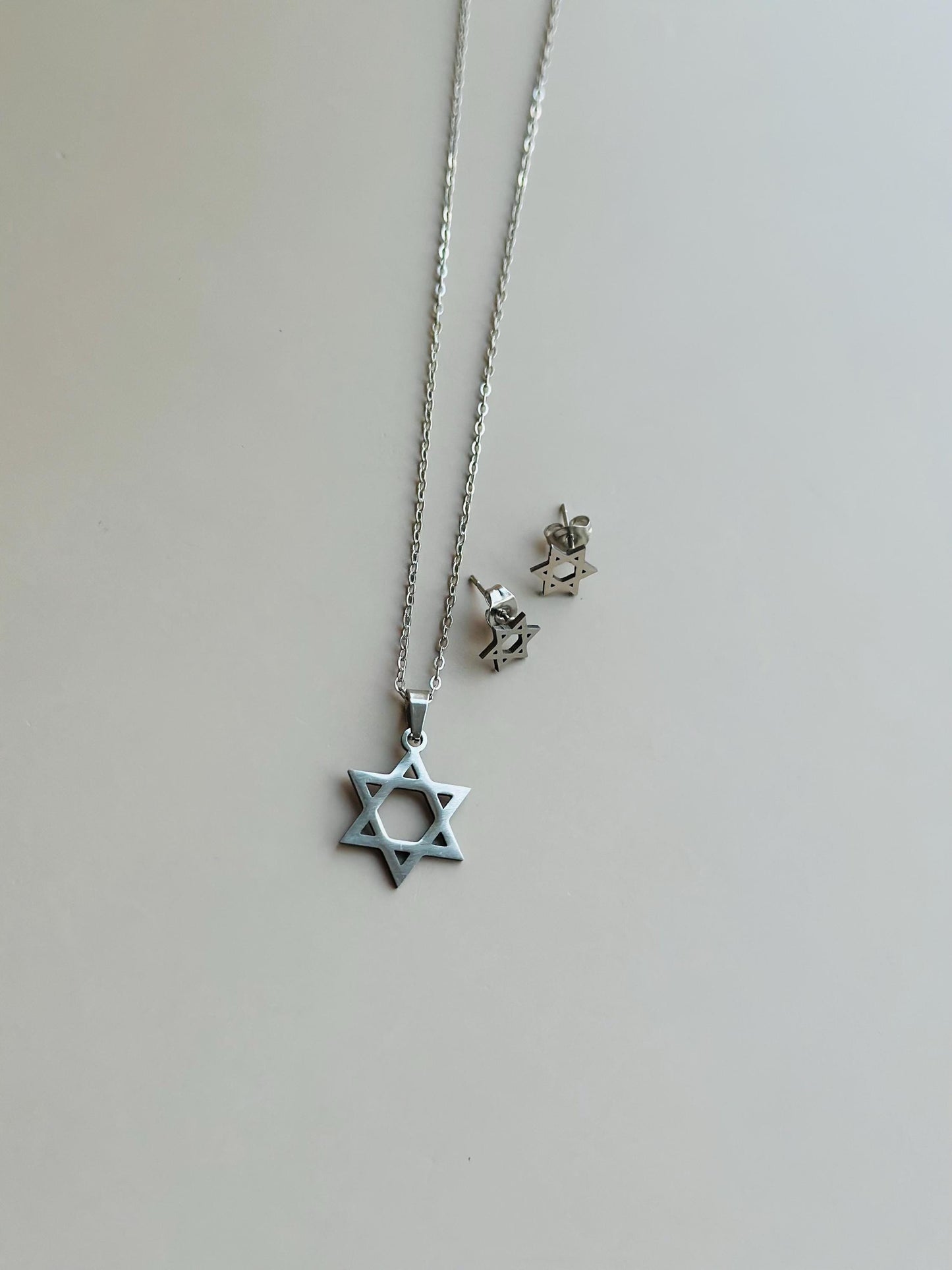 Star of David Set Star of David Pendant Star of David Earring Gift for Girlfriend Jewish Jewelry  Charm Religious Jewelry Star Necklace Gift