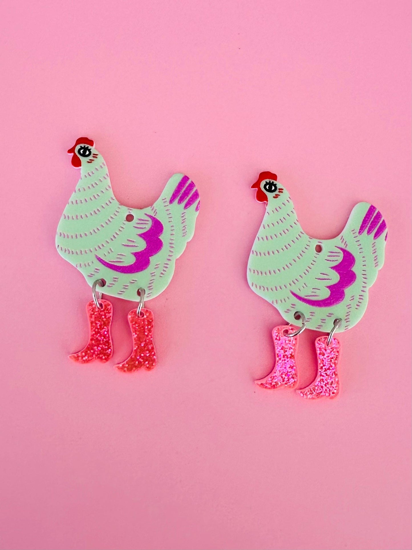 Chicken Cowgirl Earrings