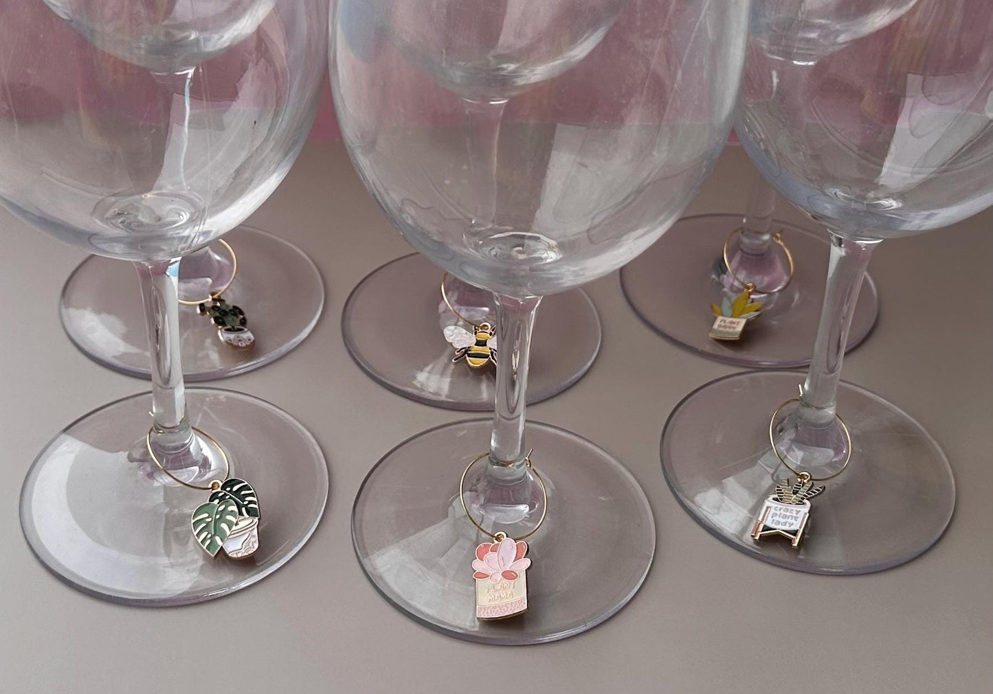 Plant Mom Wine Charms