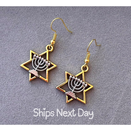 Hanukkah Earrings Menorah Earrings