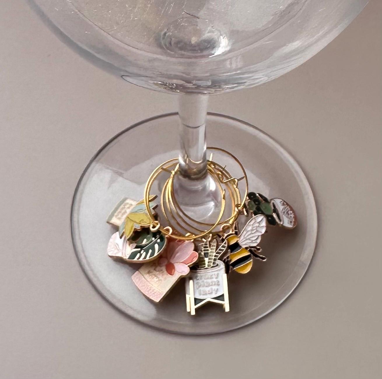 Plant Mom Wine Charms