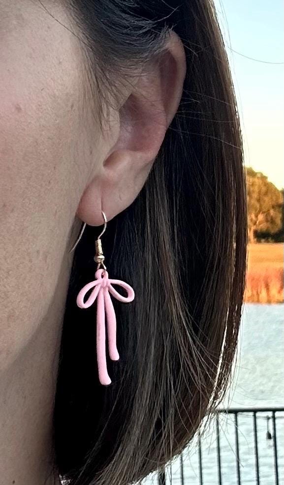 Pink Coquette Bow Earrings