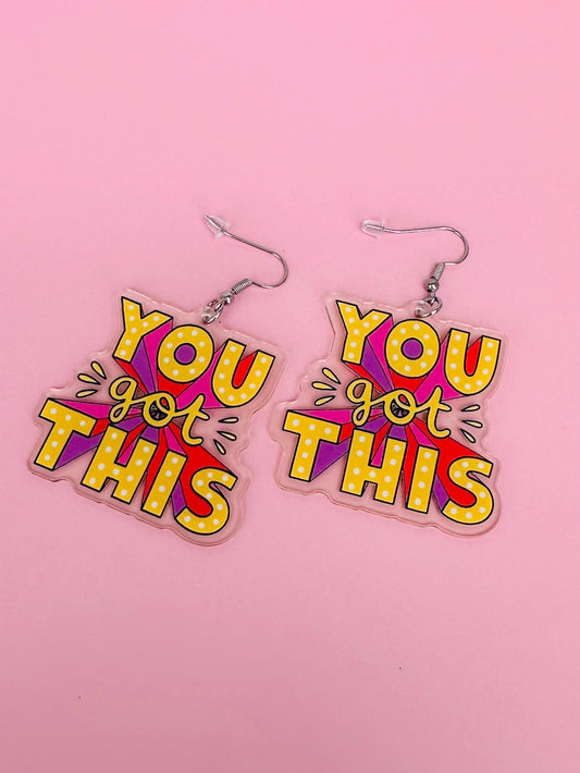You Got This Earrings Fun Earrings Novelty Earrings Funny Office Earrings Coworker Gift Office Day Earrings Sarcastic Gift Humorous Earrings