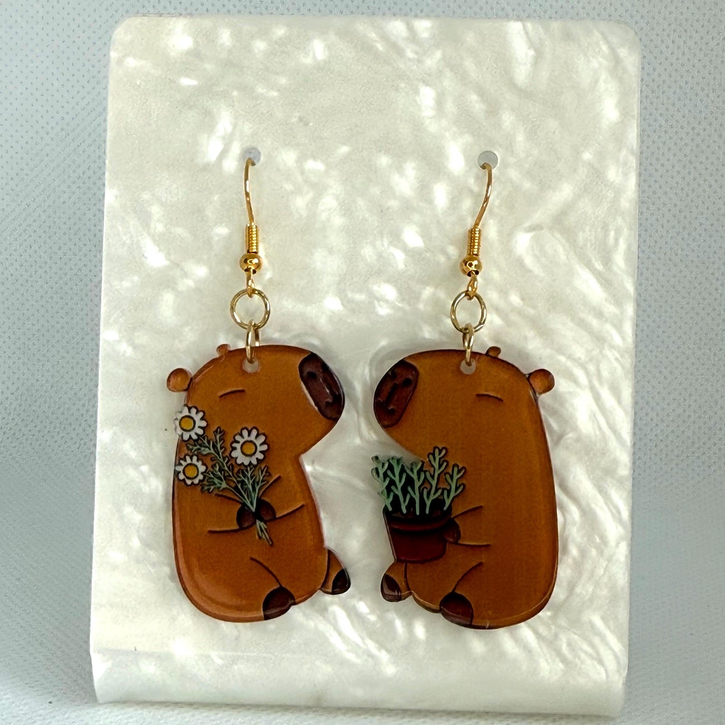 Capybara Earrings Fun Earrings Funny Office Earrings Fun Jewelry Capybara Lover Gift Novelty Earrings Cute Capybara Jewelry Crazy Earrings