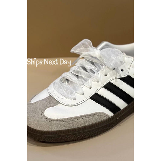 Chiffon Shoelaces White Transparent