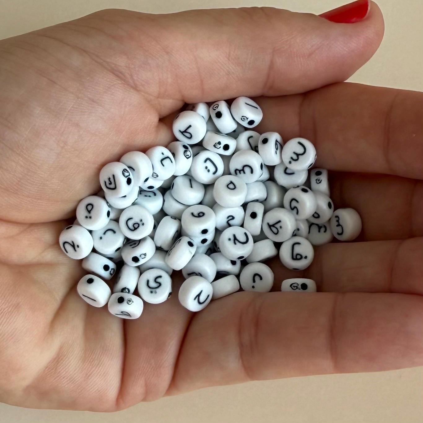 Arabic Letter Beads Arabic Alphabet Beads for DIY Friendship Bracelets Arabic Beads for Jewelry Arabian Crafting Arabi Letter Beads Beads