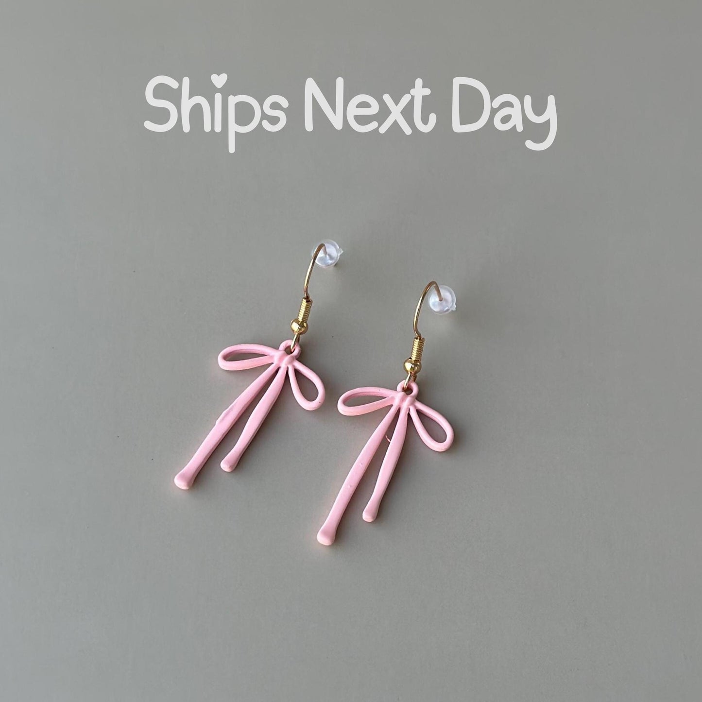 Pink Coquette Bow Earrings
