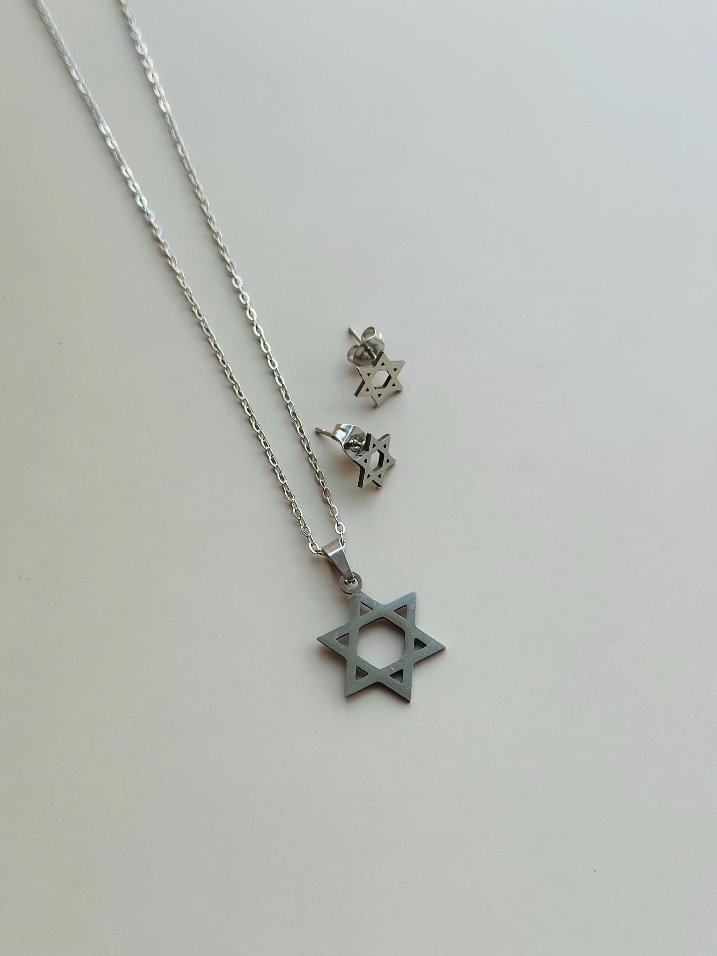 Star of David Set Star of David Pendant Star of David Earring Gift for Girlfriend Jewish Jewelry  Charm Religious Jewelry Star Necklace Gift