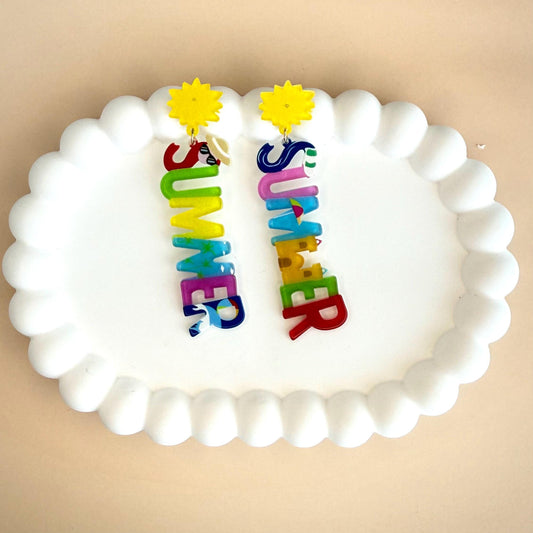 Summer Earrings Teacher Earrings Happy Summer Gift Vacation Dangle Earring for Teacher Summer Lover Jewelry for Teacher Gift Summer Jewelry