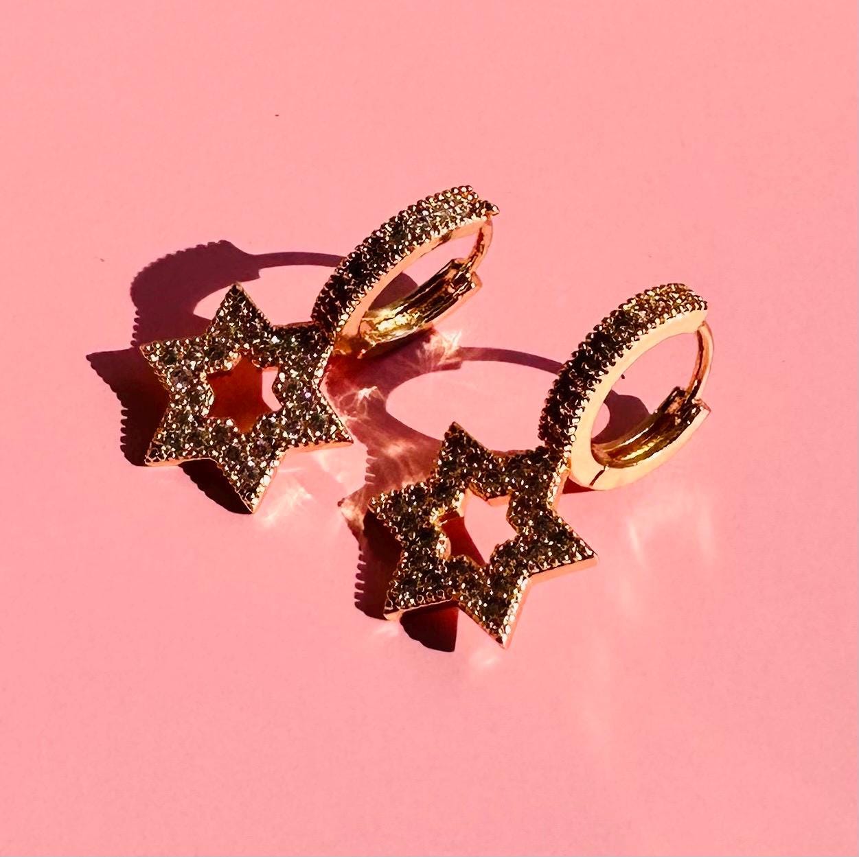 Star of David Earrings Jewish Earring Jewish Jewelry Bat Mitzvah Gift for Jewish Girl Israel Jewelry Israel Earring Zirconia Jewish Star Ear