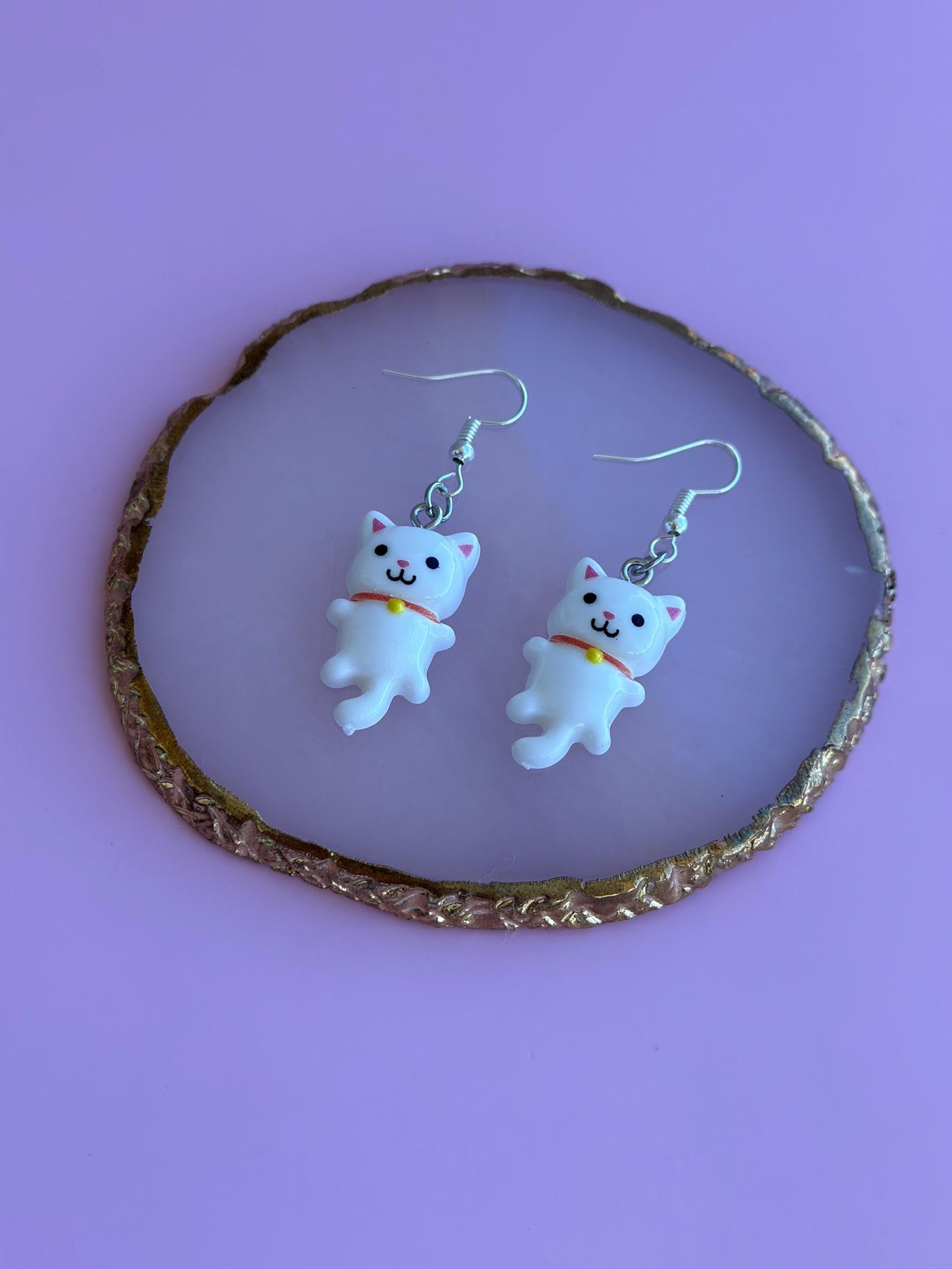 Cat Earrings Whimsical Cat Owner Earrings Kitten Gift Crazy Cat Lady Gift Dangle Earrings Cat Lover Jewelry Cat Mom Earring Cat Jewelry