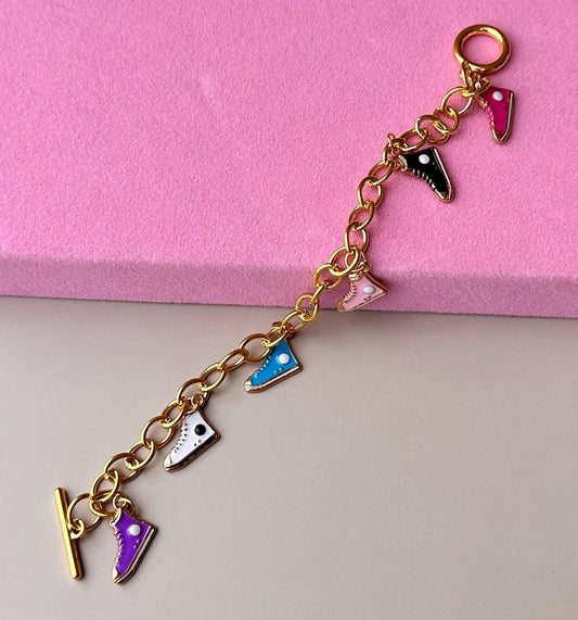 Sneakers Bracelet Valentines Day Gift for Girlfriend Sneakers Charms on Chain Shoes Bracelet Sneakers Jewelry Charms Gift for Best Friend
