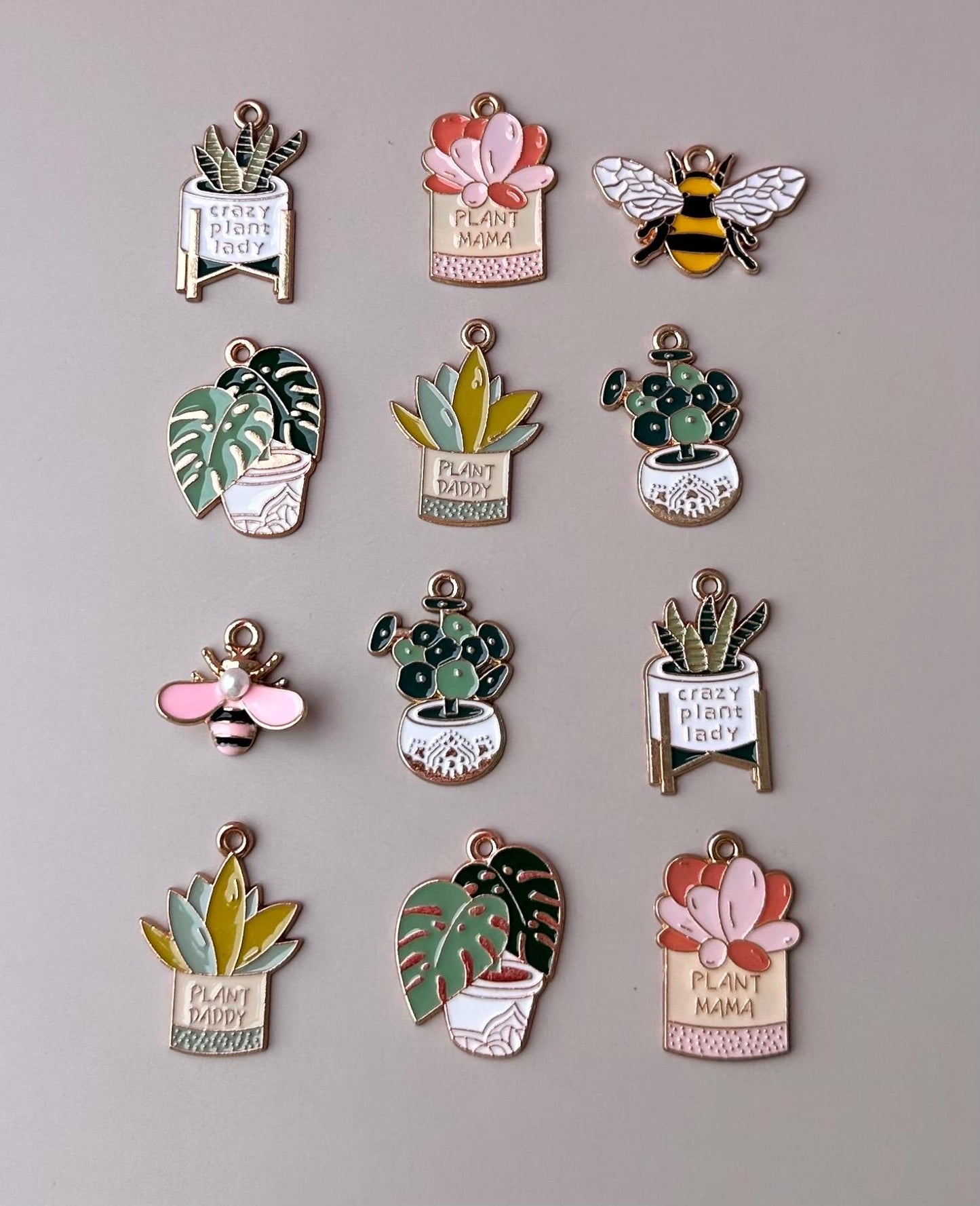 Plant Mom Wine Charms