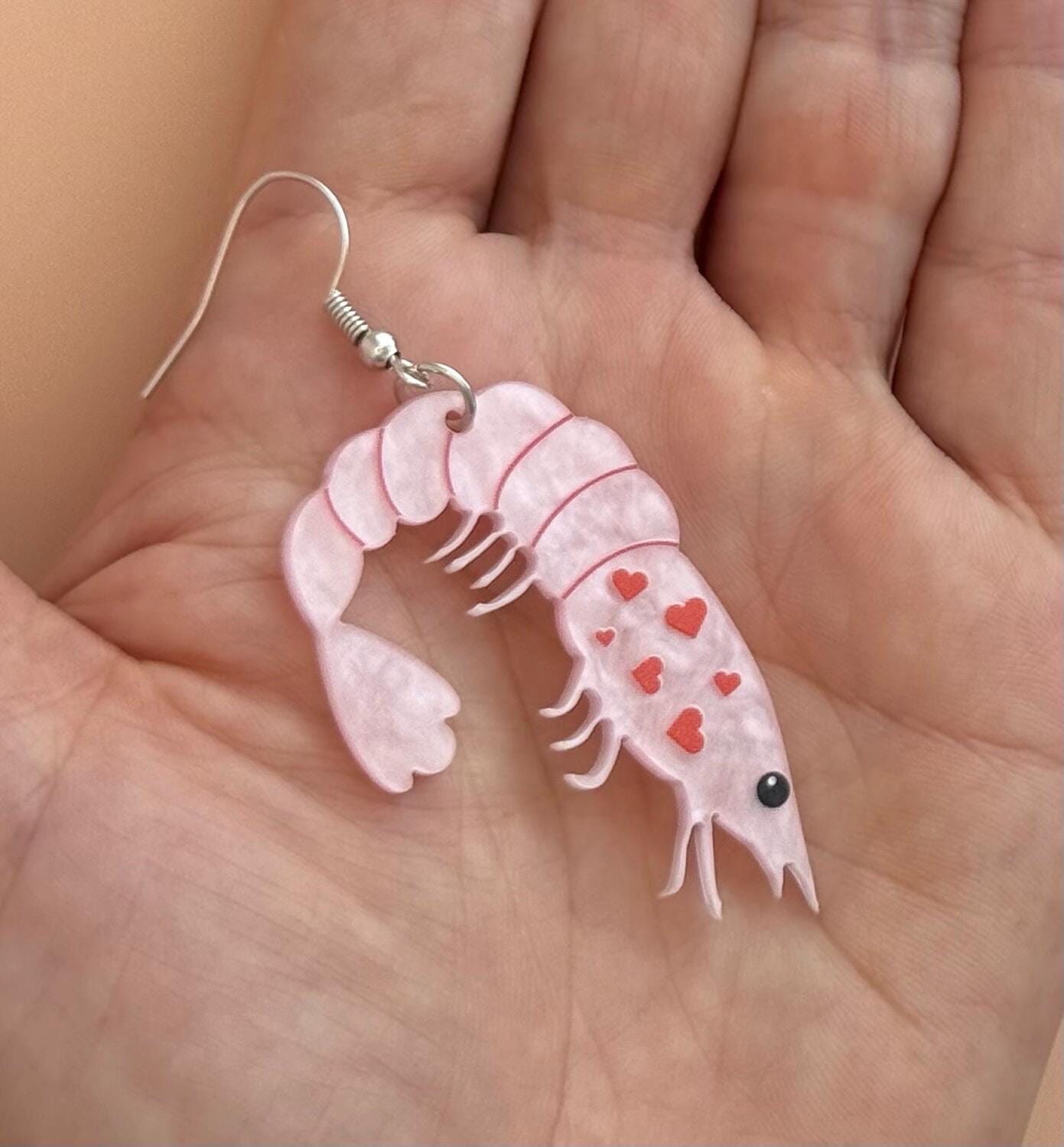 Shrimp Earrings Lobster Boho Chic Earring Seaside Jewelry Fish Earring Crustacean Shellfish Crawfish Prawn Handcrafted Seafood Lover Earring
