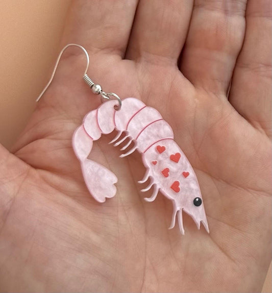 Shrimp Earrings Lobster Boho Chic Earring Seaside Jewelry Fish Earring Crustacean Shellfish Crawfish Prawn Handcrafted Seafood Lover Earring