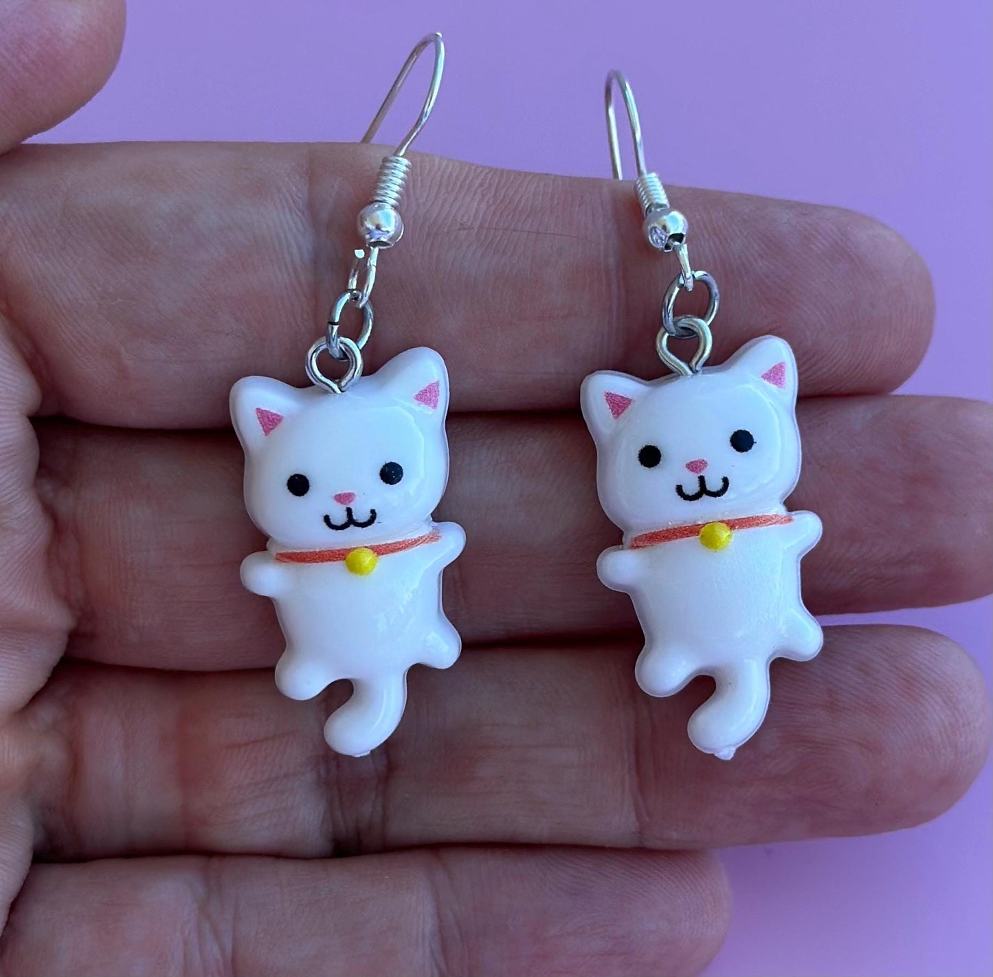 Cat Earrings Whimsical Cat Owner Earrings Kitten Gift Crazy Cat Lady Gift Dangle Earrings Cat Lover Jewelry Cat Mom Earring Cat Jewelry