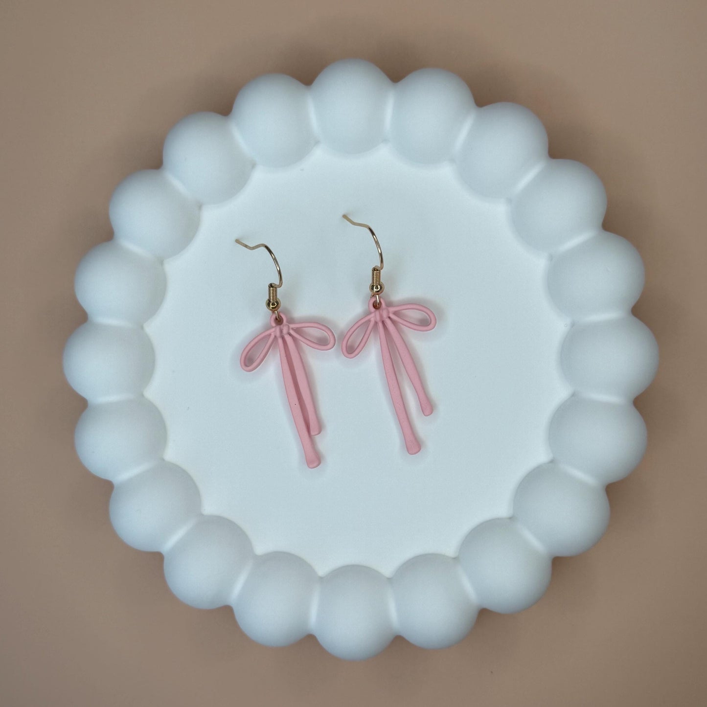 Pink Coquette Bow Earrings